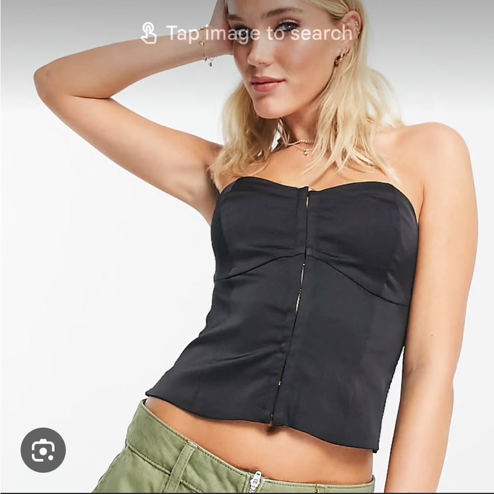 Abercrombie and fitch hook and eye corset top size small in black